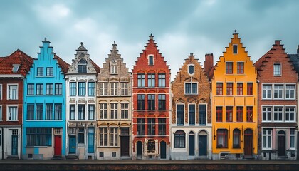 Obraz premium Colorful European Buildings Row