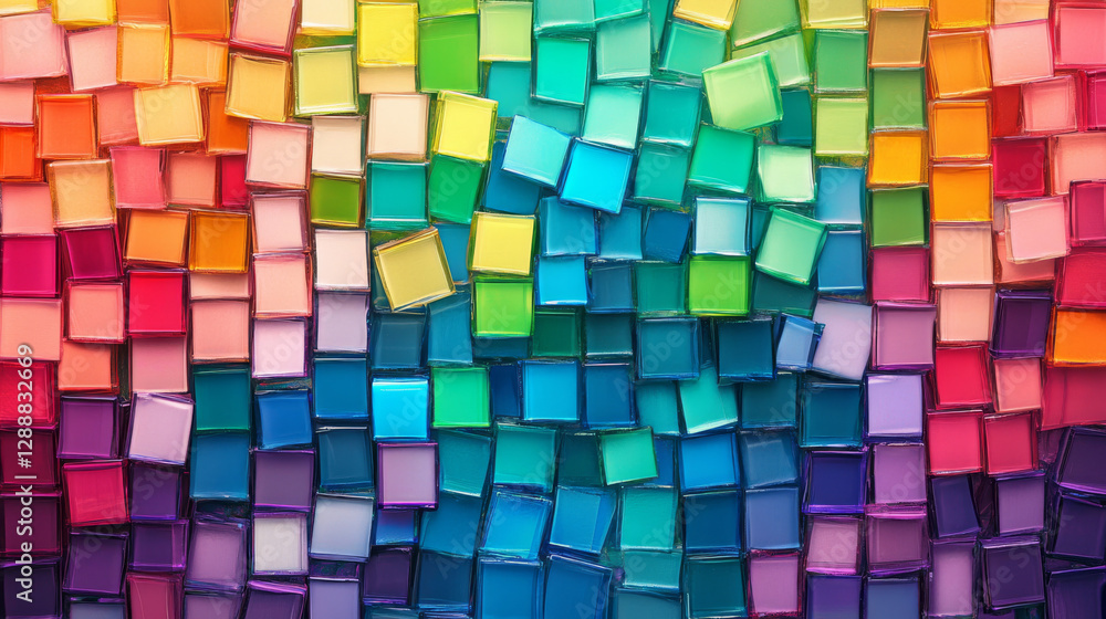 Aufkleber colorful mosaic design forming an abstract square background