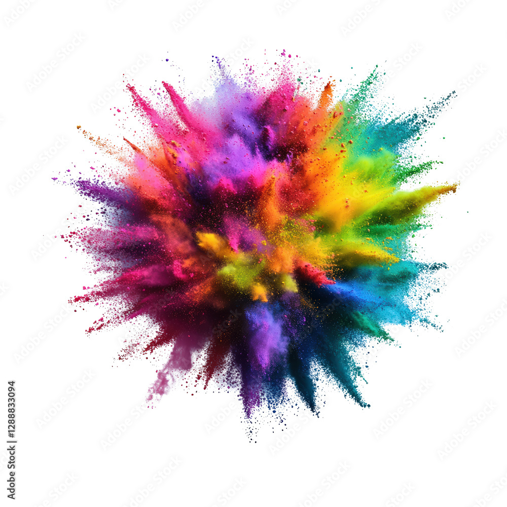 Poster colorful powder explosion on black background creating vibrant abstract art effect for creative desi