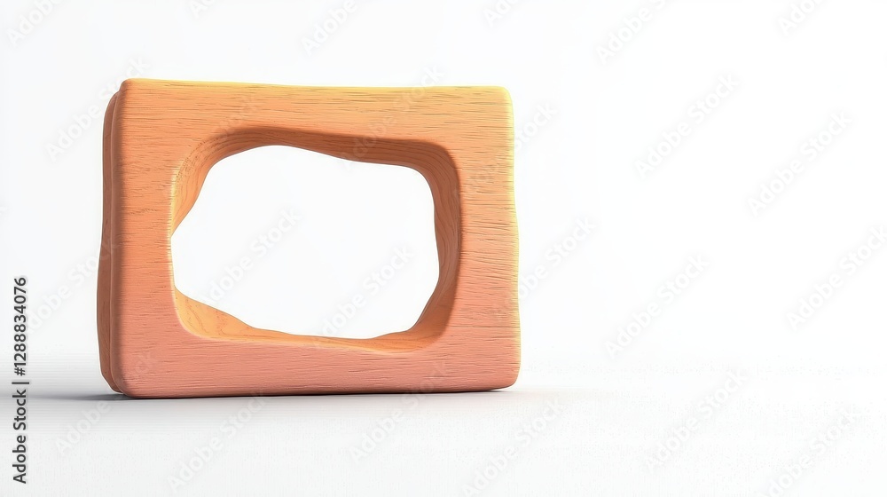 Aufkleber wooden frame with empty space isolated on a white background for creative and artistic use