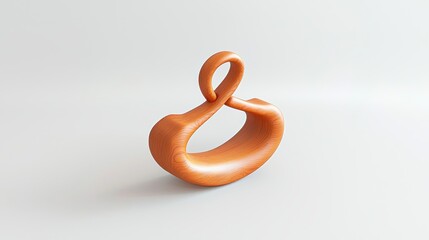 Obraz premium Unique Wooden Coat Hanger with Polished Finish, Isolated Against Neutral Background