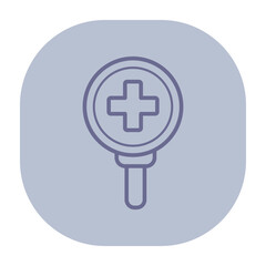 Fototapeta premium Simple line icon of magnifying glass with medical cross. Search for medical information or resources concept