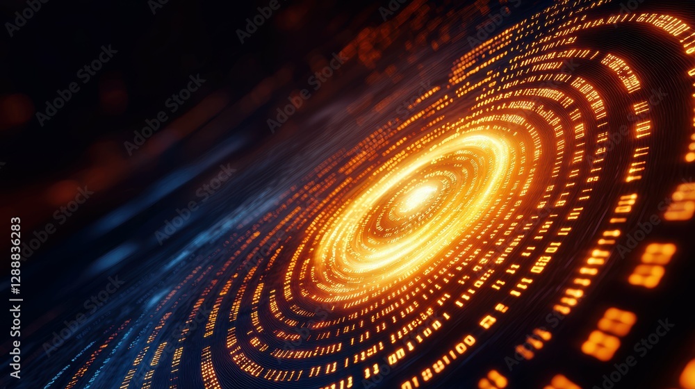 Aufkleber swirling nebulae of binary code depicts digital universe futuristic space graphic art cosmic environ