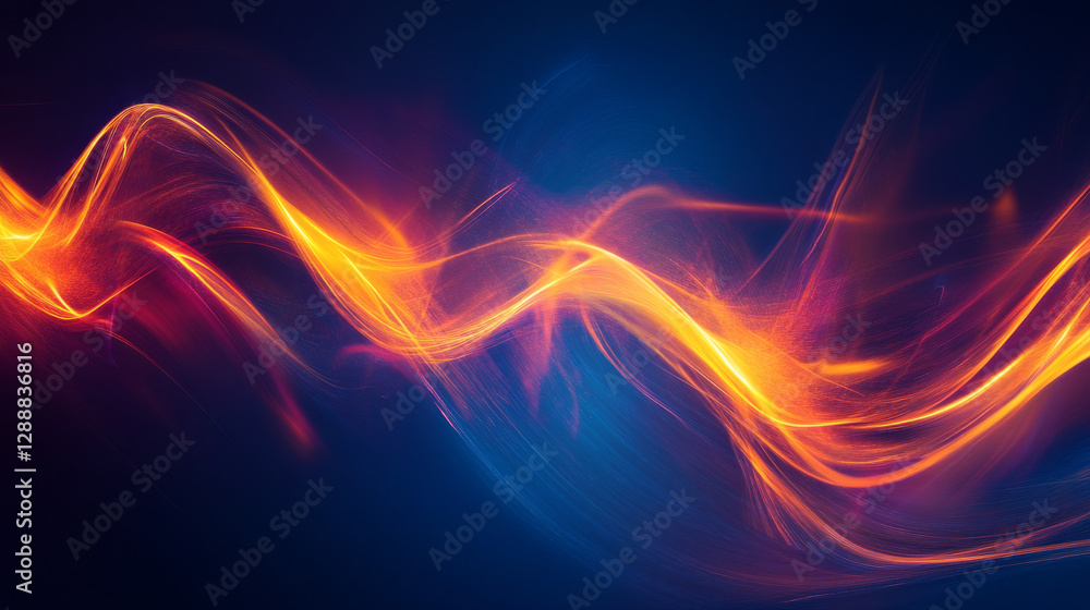 Poster dynamic motion effect created with abstract light trails, ideal for backgrounds