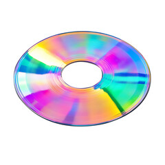 Reflective Compact Disc Showing Spectrum of Colors PNG isolated Transparent White Background Photo Image full hd 4k download