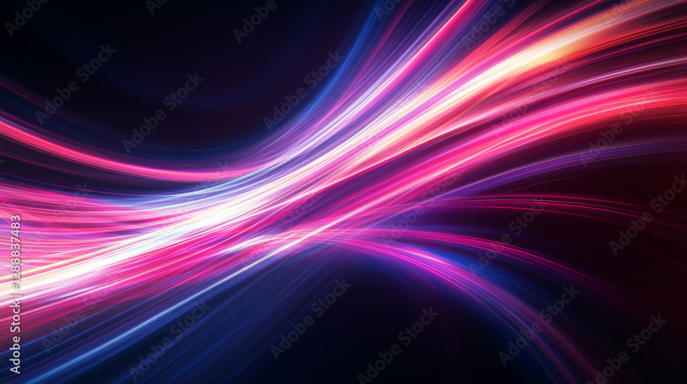 Poster dynamic motion effect created with abstract light trails, ideal for backgrounds