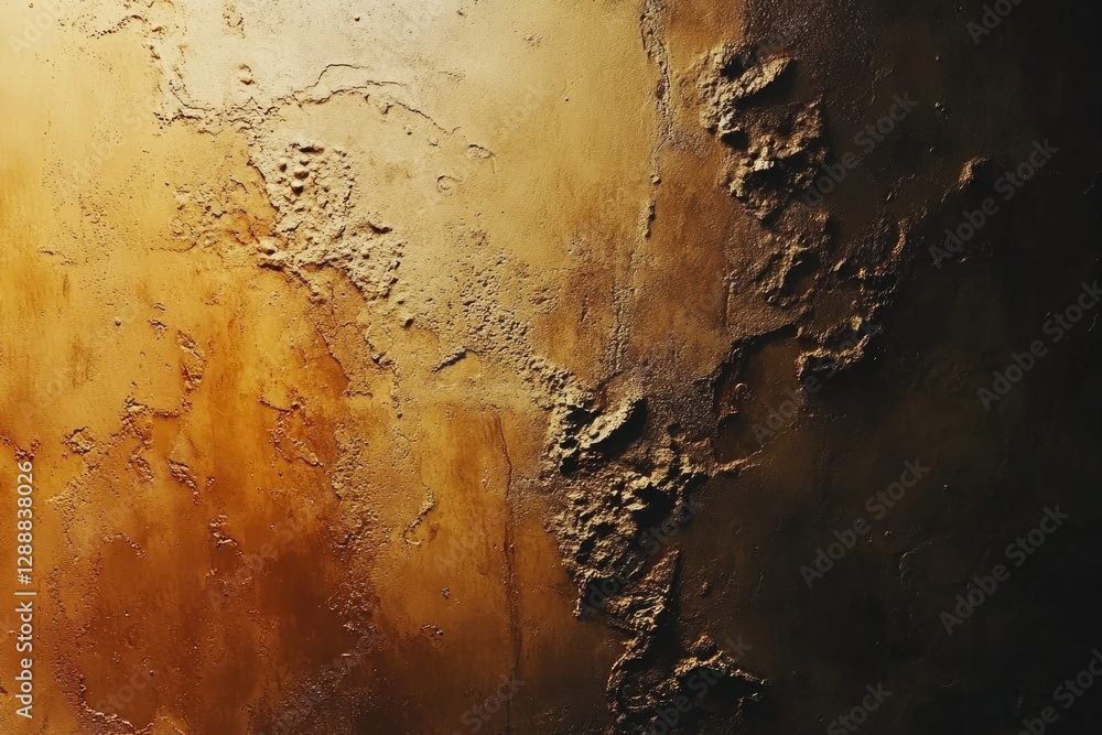 Leinwandbilder textured wall with a gradient of golden brown hues, creating a rustic and visually appealing surface