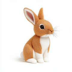 Obraz premium Cute rabbit sitting with fluffy texture and expressive features, showcasing its adorable charm