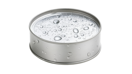 Bubbly water in an aluminum can, a refreshing, hydrating beverage for cool, satisfying drink