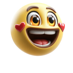Naklejka premium Colorful collection of emoticons and smileys on a vibrant background for digital communication isolated on transparent background..