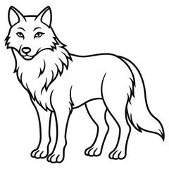 wolf silhouette line art vector