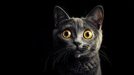 Fototapeta premium Surprised Feline with Wide Eyes and Open Mouth in Color