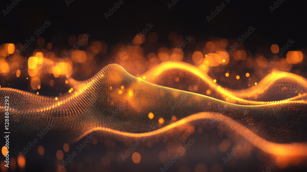 Poster visual representation of sound waves in a dark environment