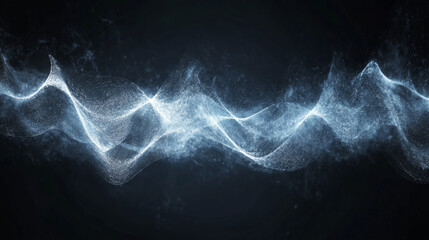 Visual representation of sound waves in a dark environment