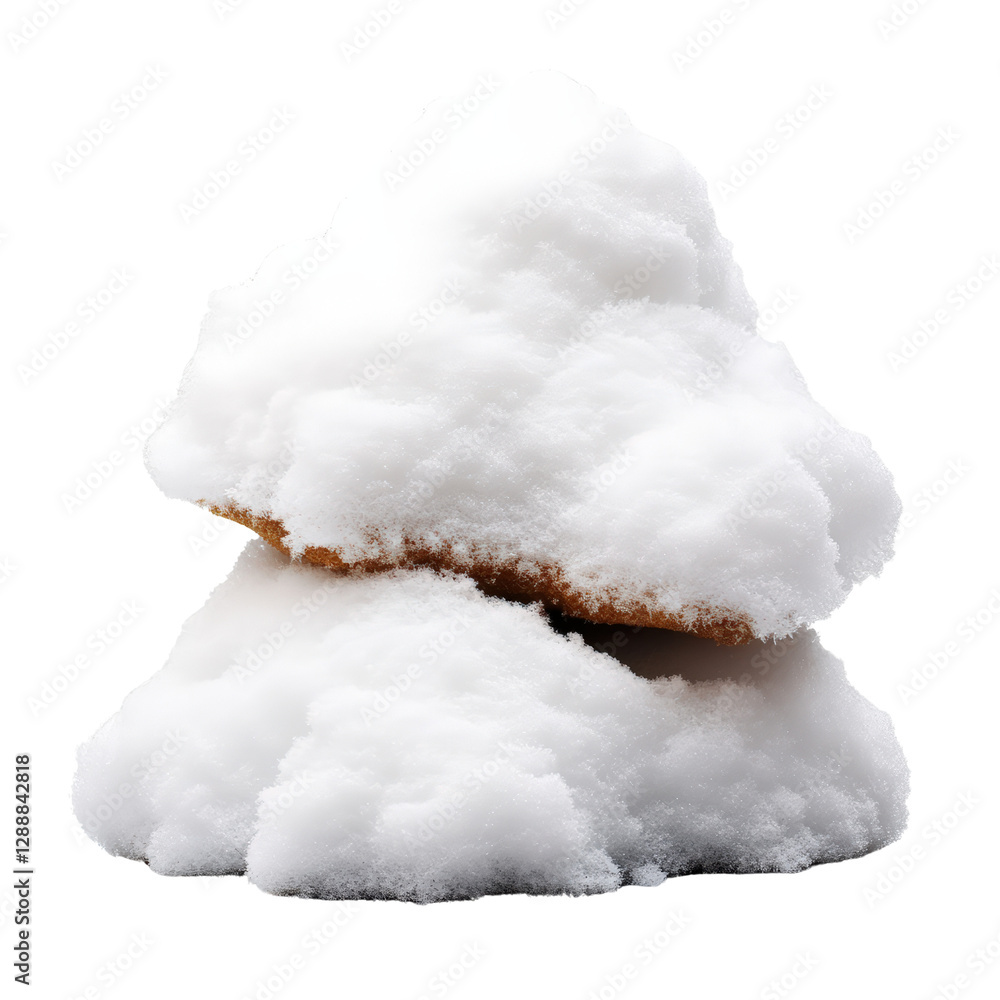 Poster a pile of snow on a black background creating a stark contrast of textures and colors in a minimalis