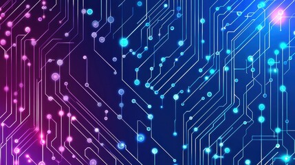 Futuristic Abstract Circuit Board Design with Colorful Lights