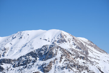 Blue sky and snowy mountain views
