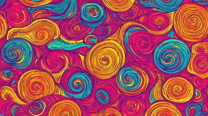 Colorful Swirling Patterns in Vibrant Colors for Abstract Background