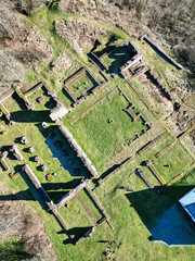 Drohnenaufnahme der Klosterruine Wörschweiler im Saarpfalz-Kreis, Saarland