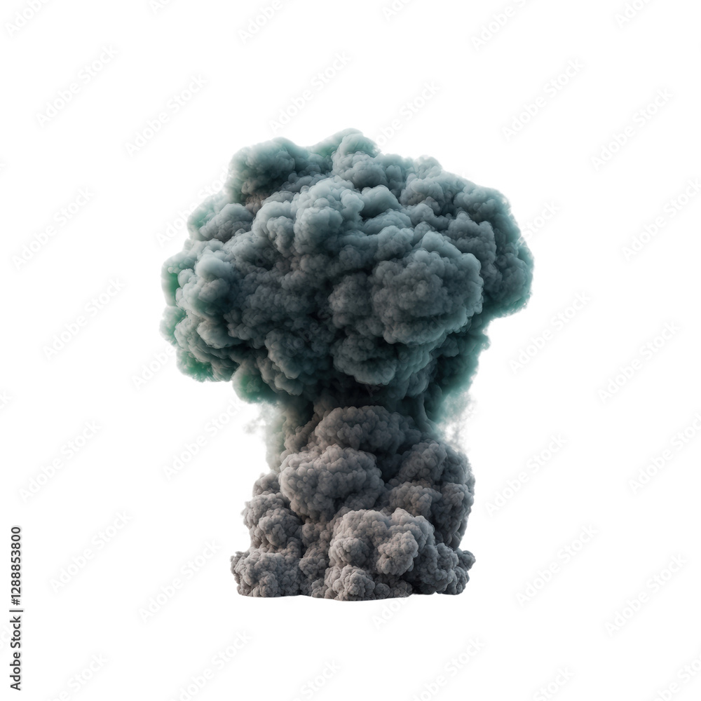 Aufkleber black smoke cloud isolated on a black background creating a dramatic and mysterious atmosphere isola