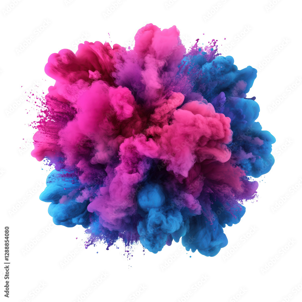 Poster colorful ink cloud swirling in water creating vibrant abstract patterns and textures isolated on tra