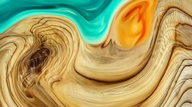 A surreal wood texture with fluid, swirling grain patterns, blending natural tones with artistic flow for an abstract and organic effect.