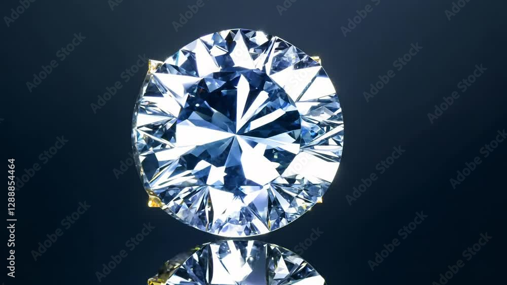 Poster 360-degree video of a glittering gemstone, with side lighting emphasizing the depth and curvature of