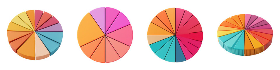 Obraz premium Dynamic Radial Charts Displaying Consumer Preferences in Bright Colors