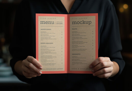 Restaurant Menu Branding Mockup for Creative Design and Branding Projects