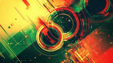 Obraz premium Abstract Colorful Background with Geometric Shapes and Circles