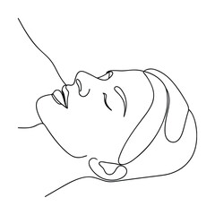Relaxing Spa Treatment OneLine Drawing of Face Mask