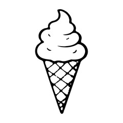 Monochrome Ice Cream Cone Artistic Rendition