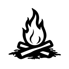Stylized Bonfire Icon Emitting Warmth and Light