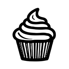 Monochrome Muffin Delightful Confection Drawing