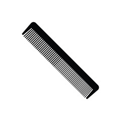 Plastic hair comb symbol and glyph design on a white background