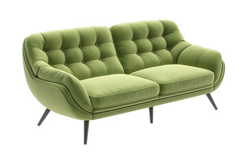 Modern luxury comfortable sofa isolated on a transparent background.