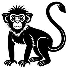 Modern Monkey Silhouette Icon High-Resolution Vector File.