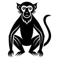 Modern Monkey Silhouette Icon High-Resolution Vector File.