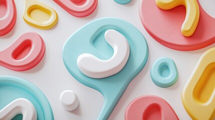 Fototapeta premium Colorful Abstract Shapes with Playful Curves and Smooth Textures