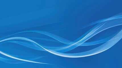 Abstract Blue Background with Flowing Lines and Soft Curves Design