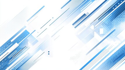 Fototapeta premium Abstract Blue Background with Stripes and Geometric Shapes for Design
