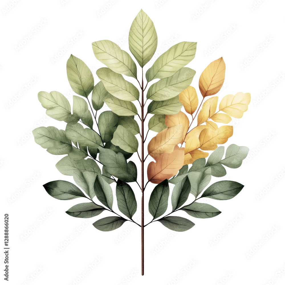 Poster bunch of green leaves arranged on a black background creating a natural and minimalist composition i