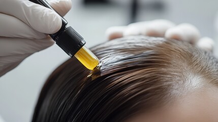 Hair restoration session in a sleek wellness center. Featuring rejuvenating treatments and advanced regrowth solutions