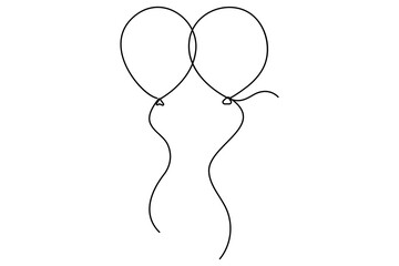Elegant continuous one line drawing of a balloon minimalistic outline vector illustration for creative designs
