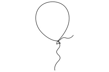 Elegant continuous one line drawing of a balloon minimalistic outline vector illustration for creative designs
