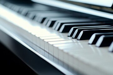 Close-up of piano keys, showing detail and texture.