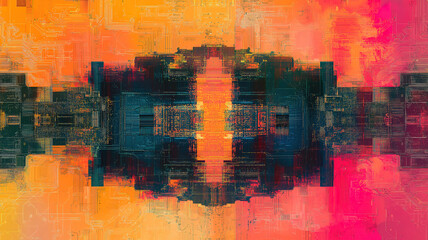 A futuristic abstract electronic circuit background with glowing blue lines