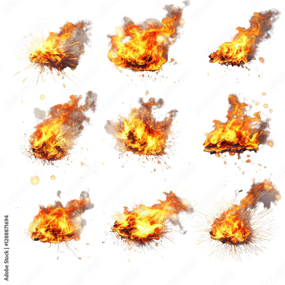 Poster high quality fire png image with transparent background suitable for graphic design and digital proj