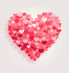 Red and Pink Heart Made of Smaller Hearts