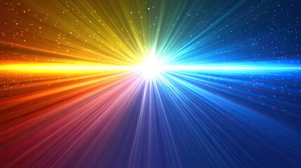 Obraz premium Colorful light rays burst, cosmic background, energy, design